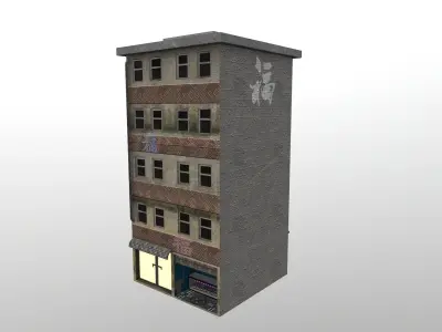 Cyberpunk City - Building 16 Low-poly 3D model