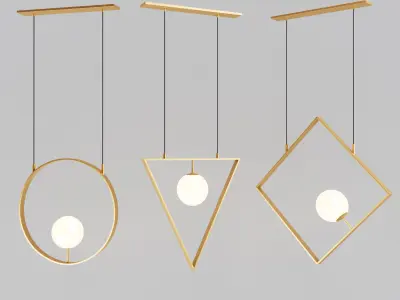 geometric pendant lamp 3D model