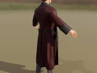 Sherlock Holmes  - Victorian Gentleman - Body and Face Rigged  Low-poly 3D model