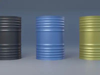 iron barrel game Low-poly 3D model