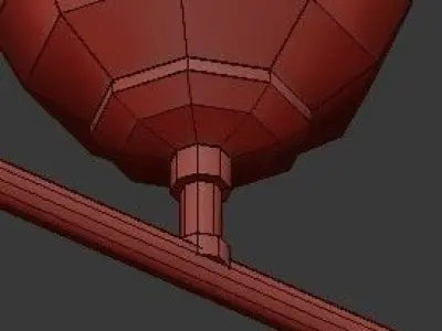 Untitled modern brass pendant light with six glass globes 3D model