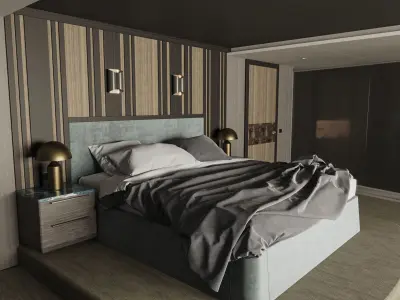 Yacht interior - bedroom 3D model