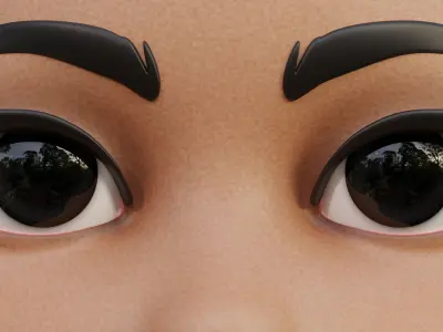Black Disney-Style Cartoon Eyes Low-poly 3D model