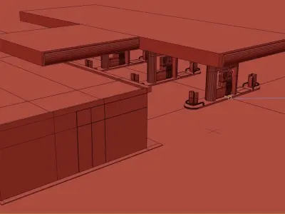 Gas station 3D model