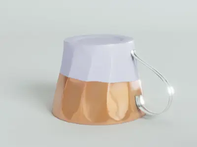 Iridescent peach luster porcelain cup Free 3D model