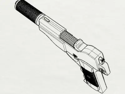 UFO SHADO Blaster Pistol Gun Gerry Anderson 3D Prop Cosplay  3D model