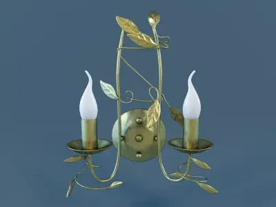 Sconce wall with two candle holders 3D model purchase