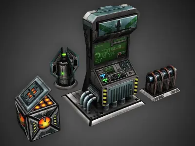 Low Poly Sci-Fi Assets Low-poly 3D model
