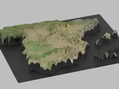 Spain Map Country Low-poly 3D model