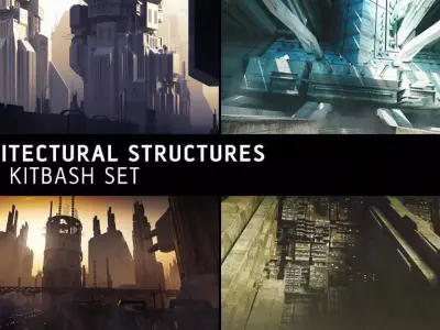 Architectural Structures Kitbash Set 3D model