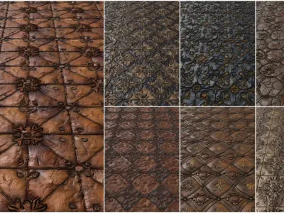 Embossed Leather PBR Texture VOL02 4K Seamless PNG PBR Textures Texture