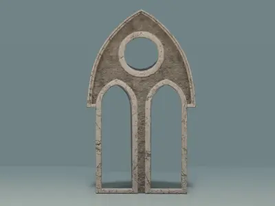 Window Set gothic arch Low-poly 3D model