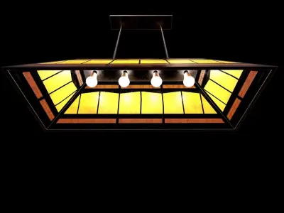 Billiard - Pool table lights Low-poly 3D model