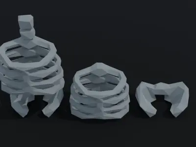 Cartoon bones Polygonal Style Low-poly 3D model