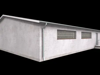 garage Low-poly 3D model 3