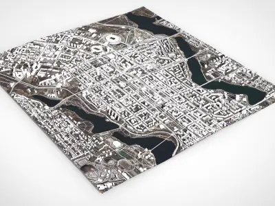 Cityscape Donetsk Ukraine 3D model