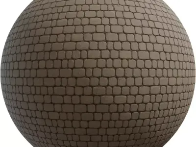Rounded Concrete Cobblestone Pavers PBR Texture  Texture