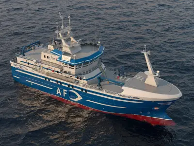  Longline Fishing Vessel Blue 