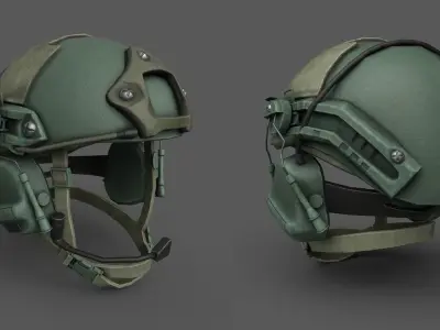 Helmet military Scifi ver 3 Low-poly 3D model