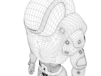 Futuristic Armored Biker Girl 3D model