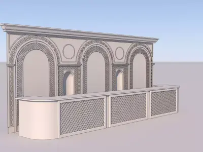 Bar with backdrop 3D model