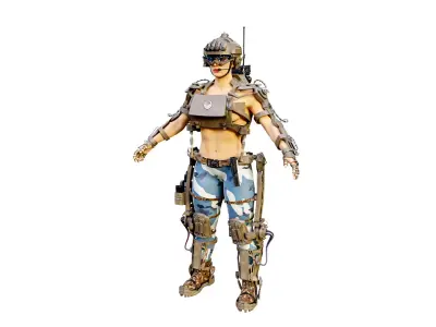 Sci-fi Soldier Low-poly 3D model order