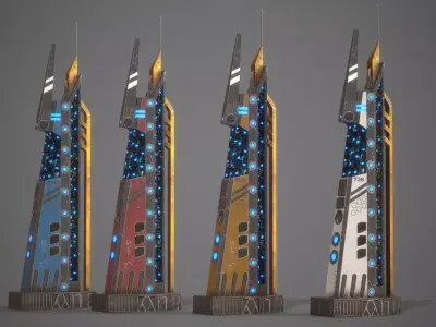 Sci-Fi Building-16 Low-poly 3D model