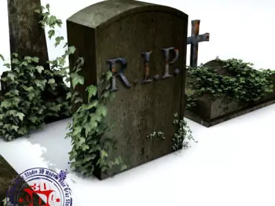 gravestone set of gravestones 3D model