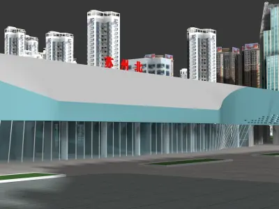 shu zhou railway station 3D model