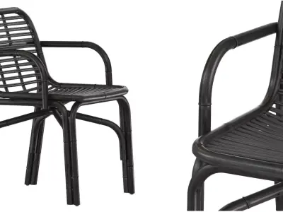 Black Peak armchair INDOOR rattan Cane-line 3D model