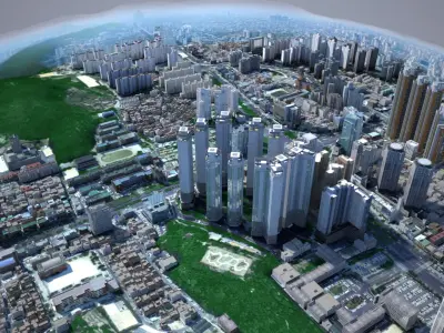 Korean Buildings for Background vol.01 3D model