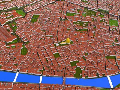 Florence City of Italy 3d model Low-poly 3D model