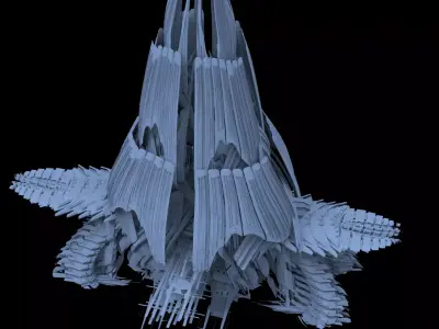Grand Sci-Fi Gothic Ruined Tower 3  3D model