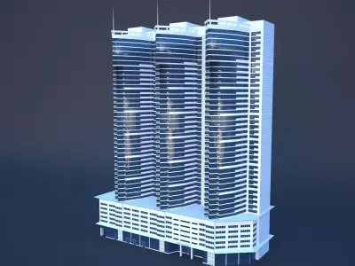 DUBAI ADAGIO PREMIUM HOTEL Low-poly 3D model
