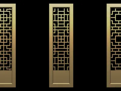 Window Grill Base Mesh Pack Low-poly 3D model