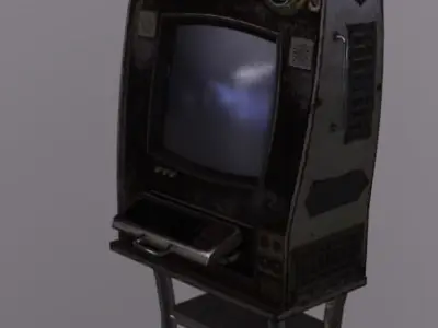 Worker Computer Terminal Low-poly 3D model
