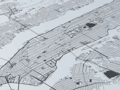 New York City 5 Boroughs Jersey Newark Road Network and Streets 3D model