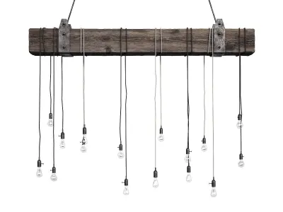 Wooden Chandelier 3D model