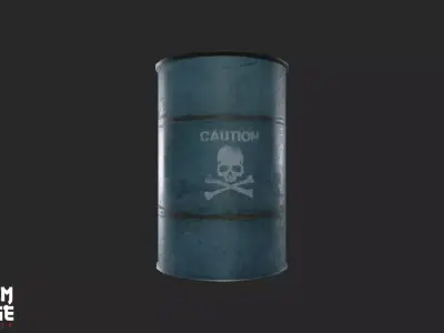 Oil Barrel Low-poly 3D model 25