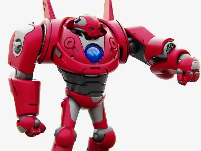 BATTLE DROID RED DEMON  RIGGED 3D model