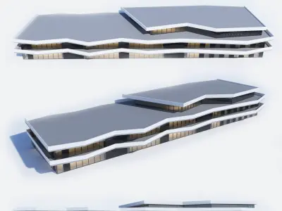 Public building Low-poly 3D model