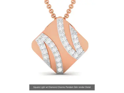 9 Light wt Diamond Charms Pendant 3dm render Detail  3D Model Pack