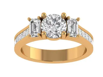 Round Engagement Ring 3D print model buy