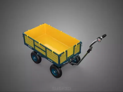 ELECTRIC BATTTERY MOTOR WAGON CART DETACHABLE MESH CLOTH POCKET 3D model