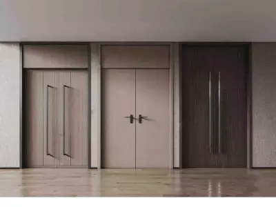 Wooden-door double-door  Password-door entrance-door 3D model