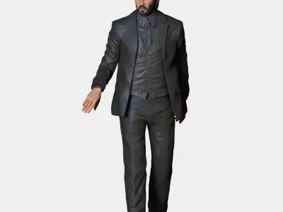 N2 John Wick closing cars door pose 3D print model