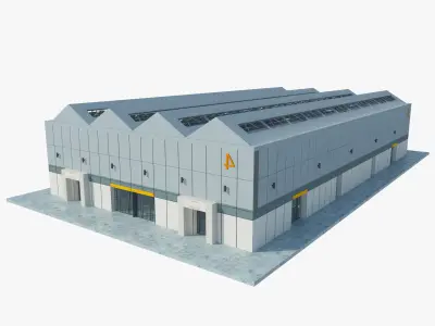 Exhibition Hall 10 interior and exterior 3D model