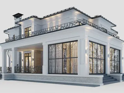 Neoclassical style house 3D model