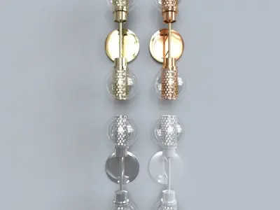 light 3 pair of gold and silver earrings 3D model