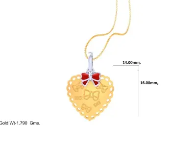Kids Heart Pendants 3dm STL OBJ FBX Renders Details 3D print model
